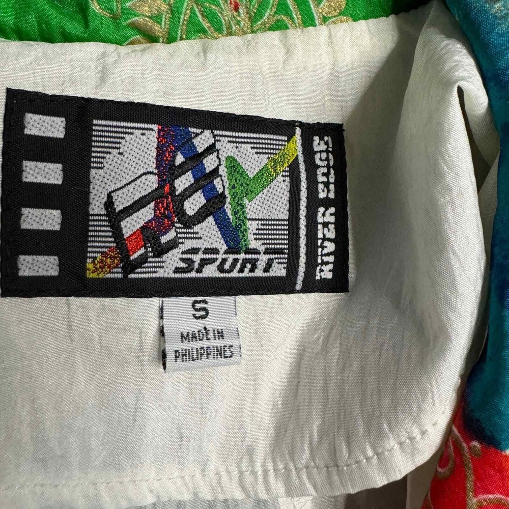 Vintage River Edge Women's Small 90s Windbreaker Full Zip 100% Nylon Y2K - Picture 7 of 8